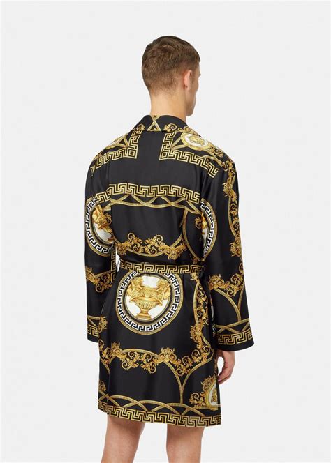 peignoir versace homme noir|Versace Peignoir Barocco En Soie .